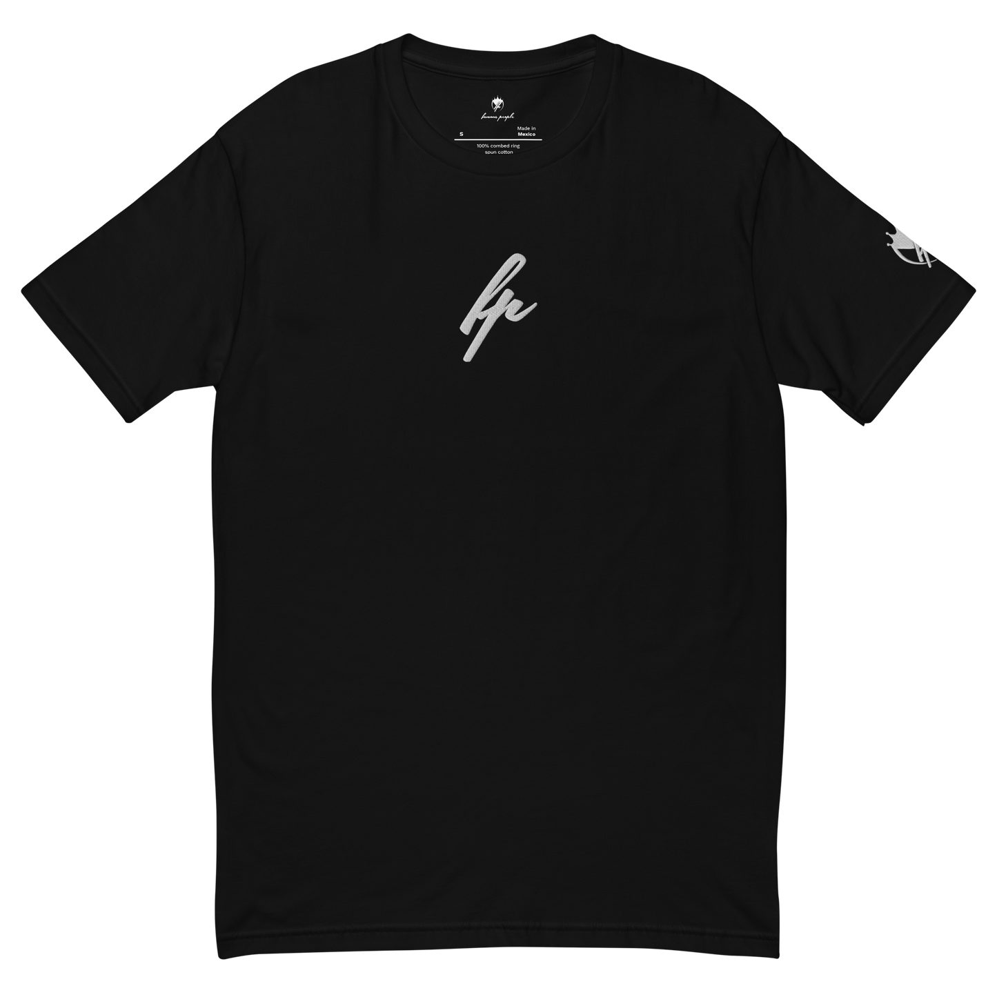 Men's Fitted T-Shirt - Schwarz mit stick