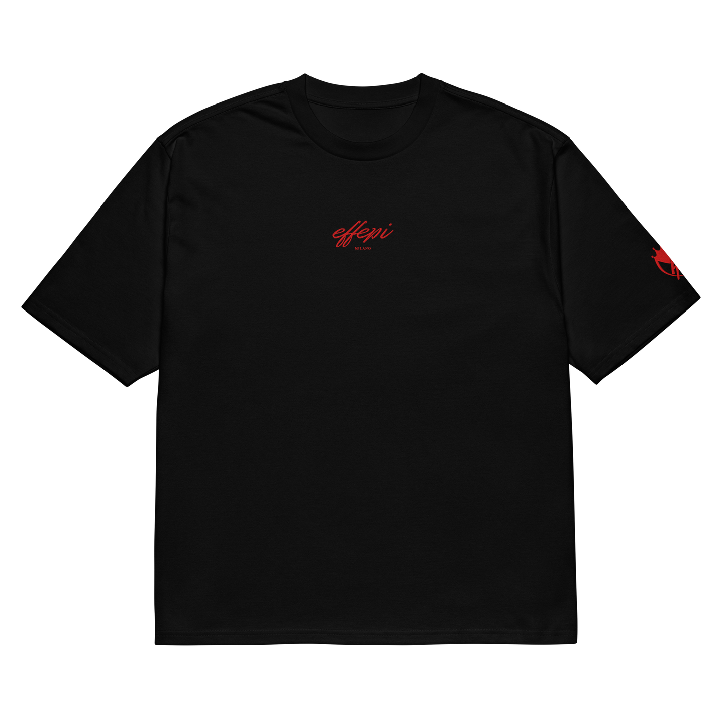 Oversized T-Shirt Schwarz mit Stick
