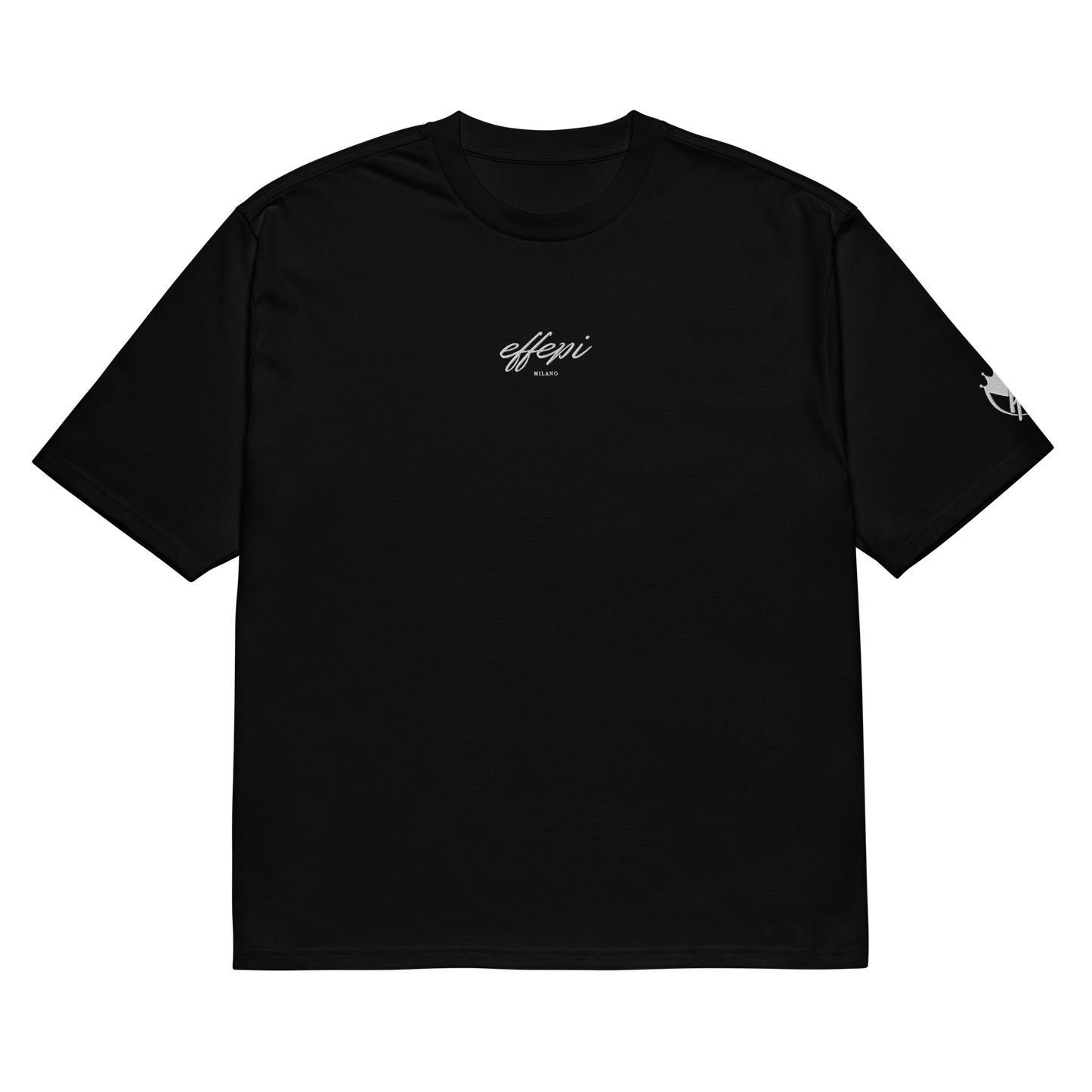 Oversized T-Shirt Schwarz mit Stick