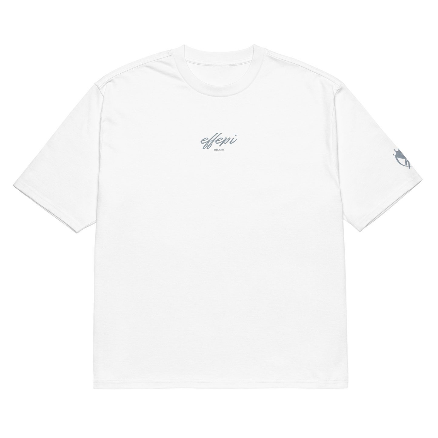 Oversized T-Shirt Weiß mit Stick
