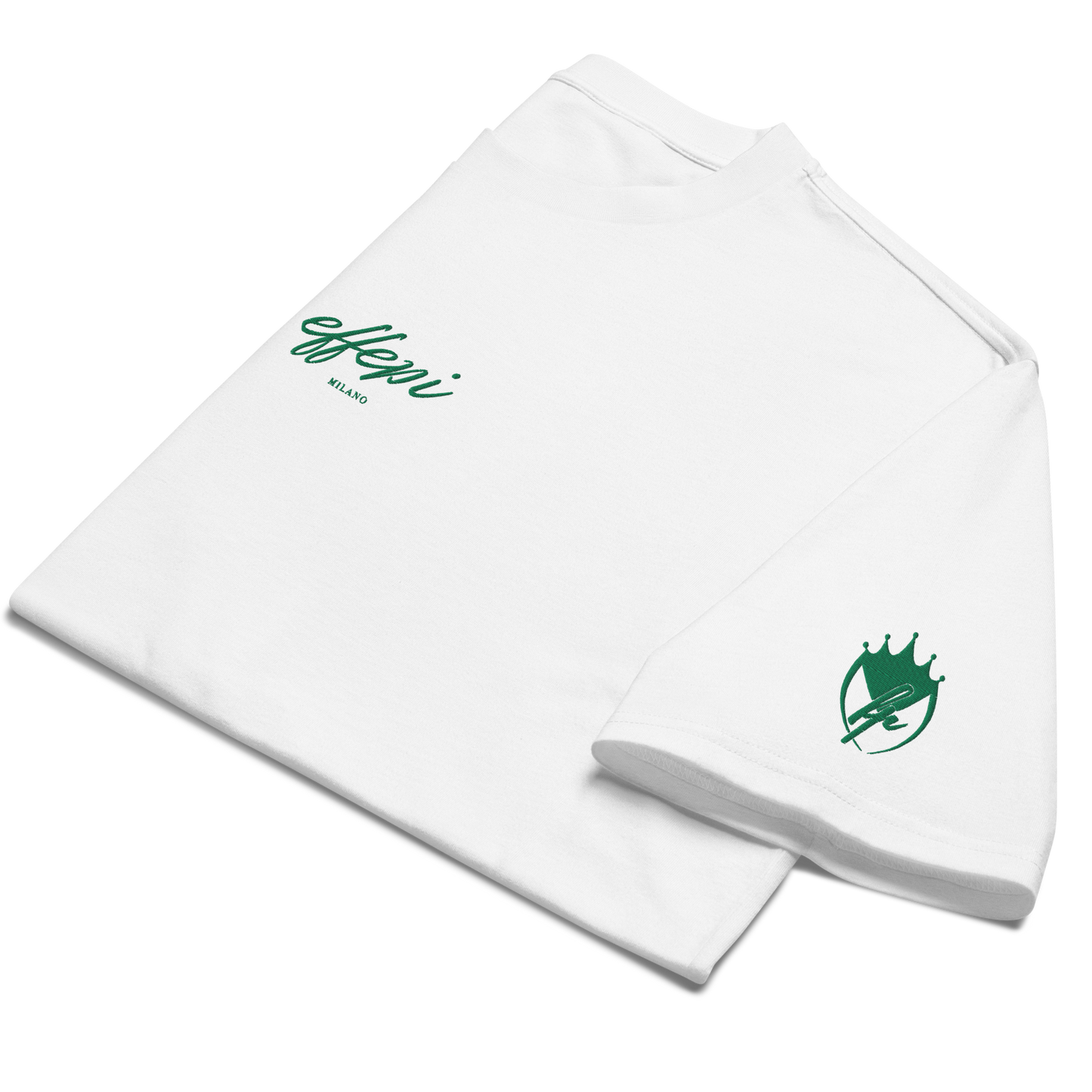 Oversized T-Shirt Weiß mit Stick
