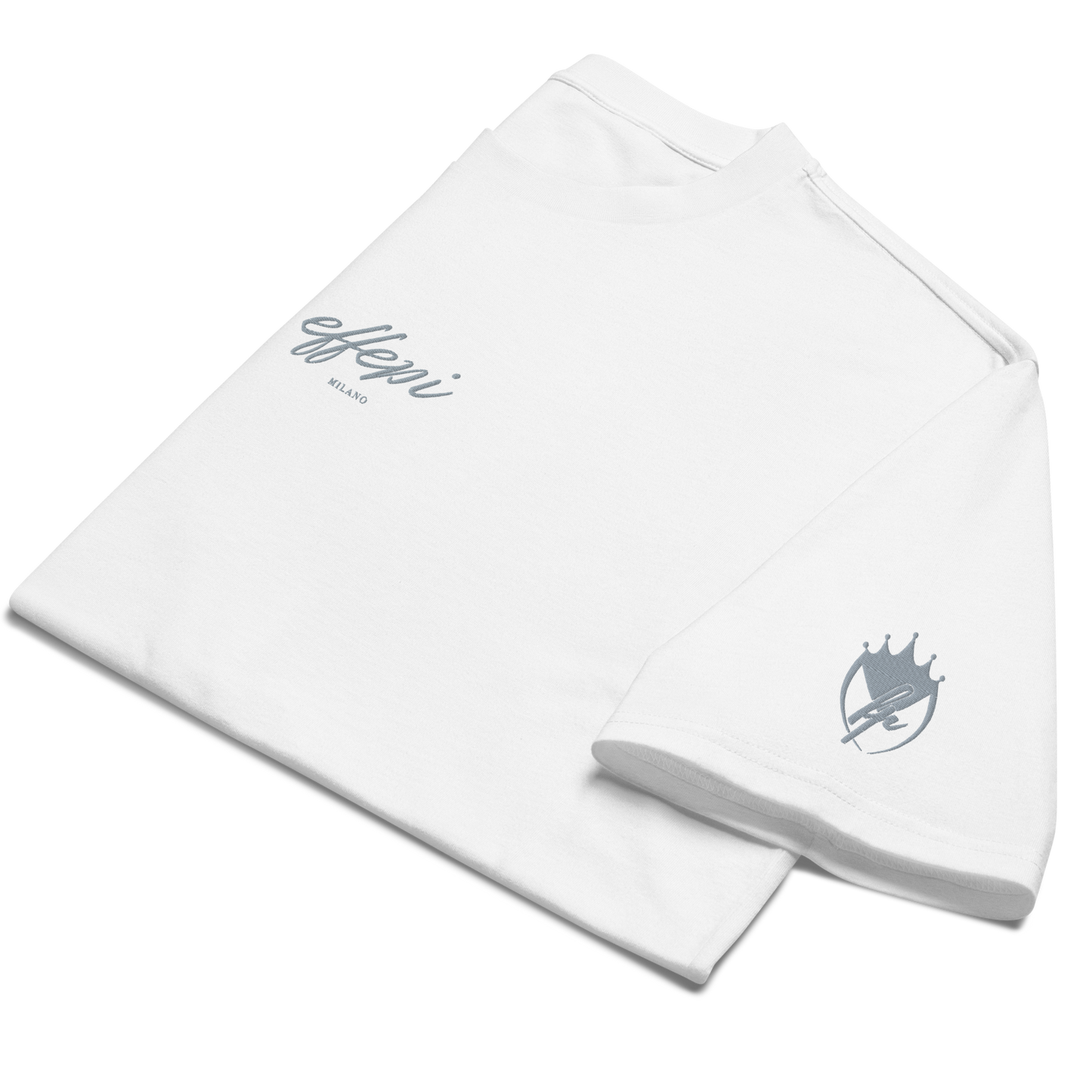 Oversized T-Shirt Weiß mit Stick