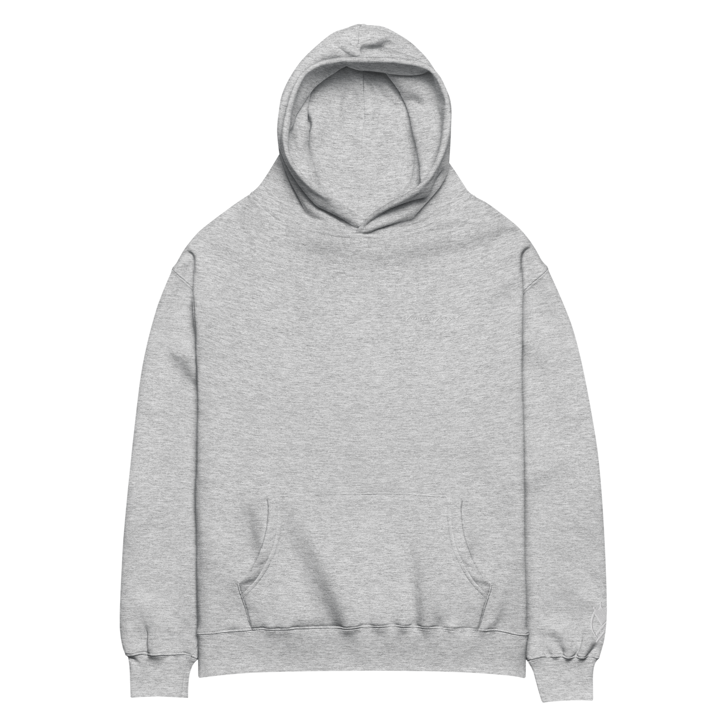 Oversized-Unisex-Hoodie mit Stick Grau