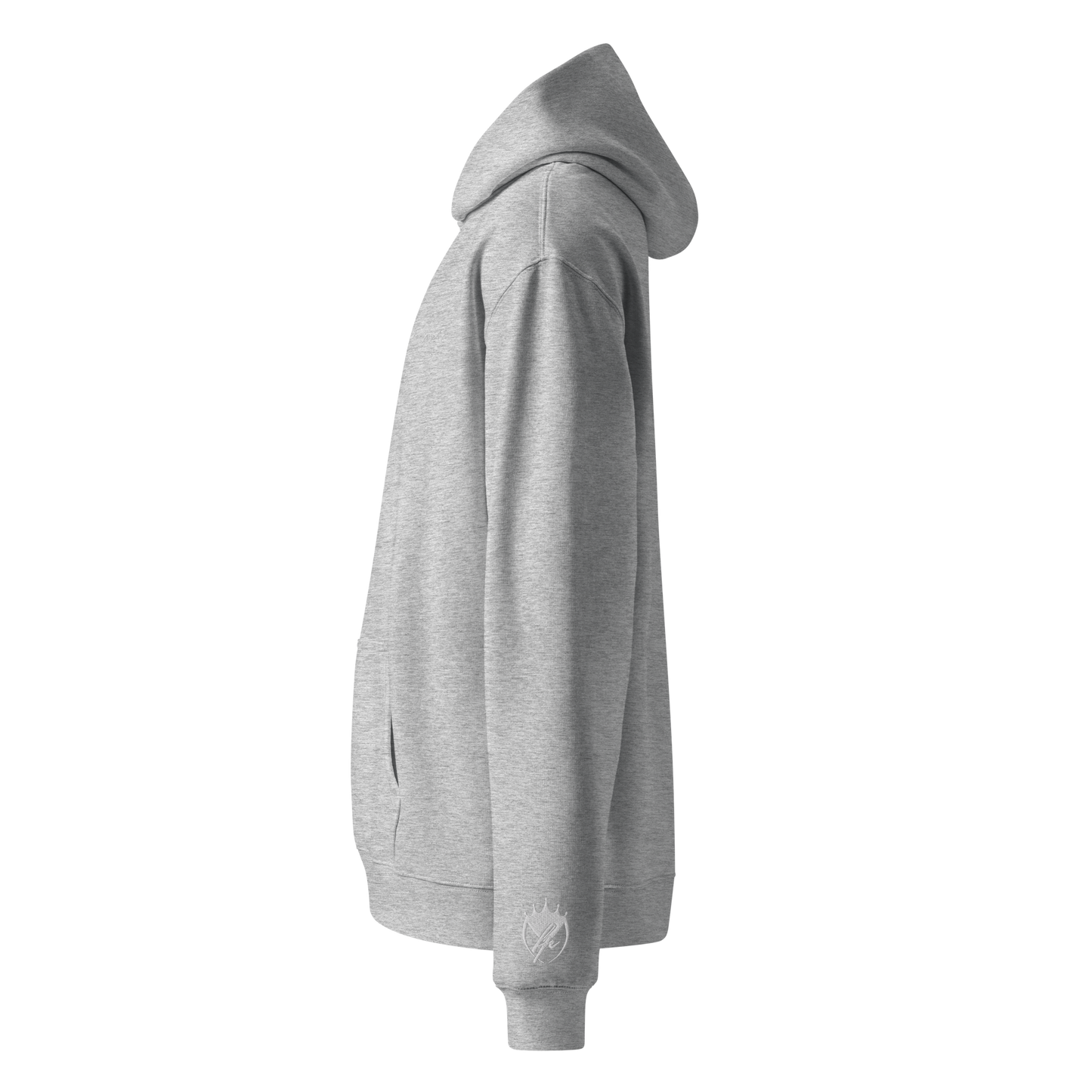 Oversized-Unisex-Hoodie mit Stick Grau