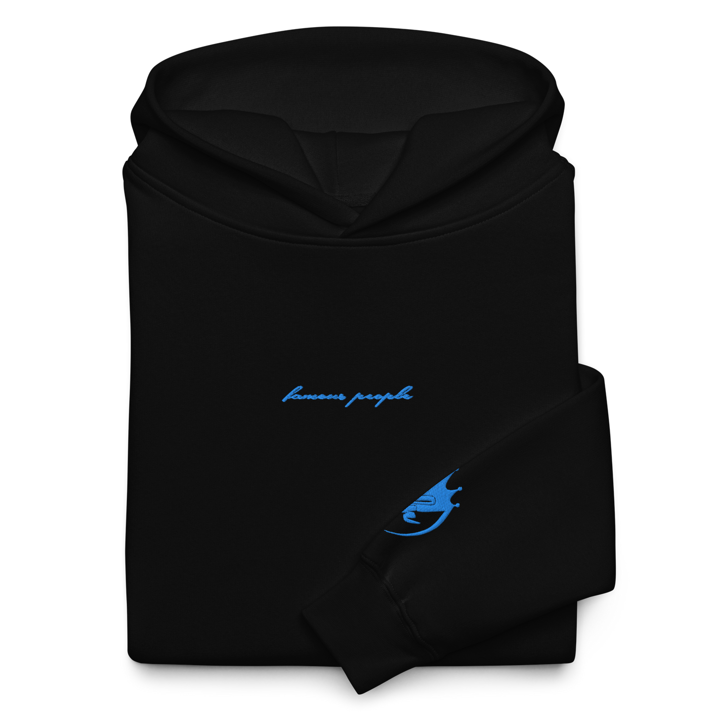 Oversized-Unisex-Hoodie mit Stick Schwarz