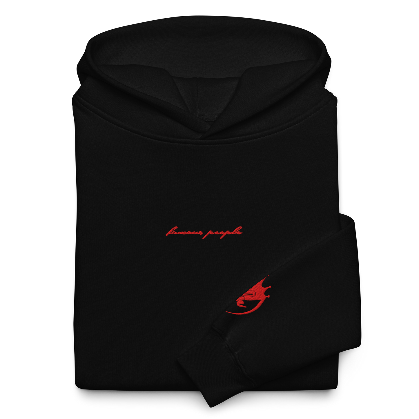 Oversized-Unisex-Hoodie mit Stick Schwarz