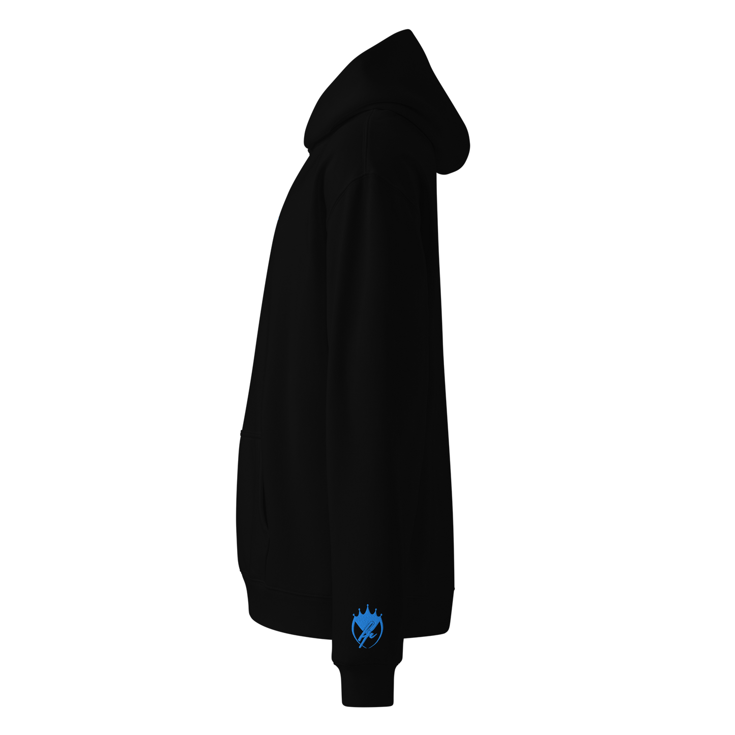Oversized-Unisex-Hoodie mit Stick Schwarz