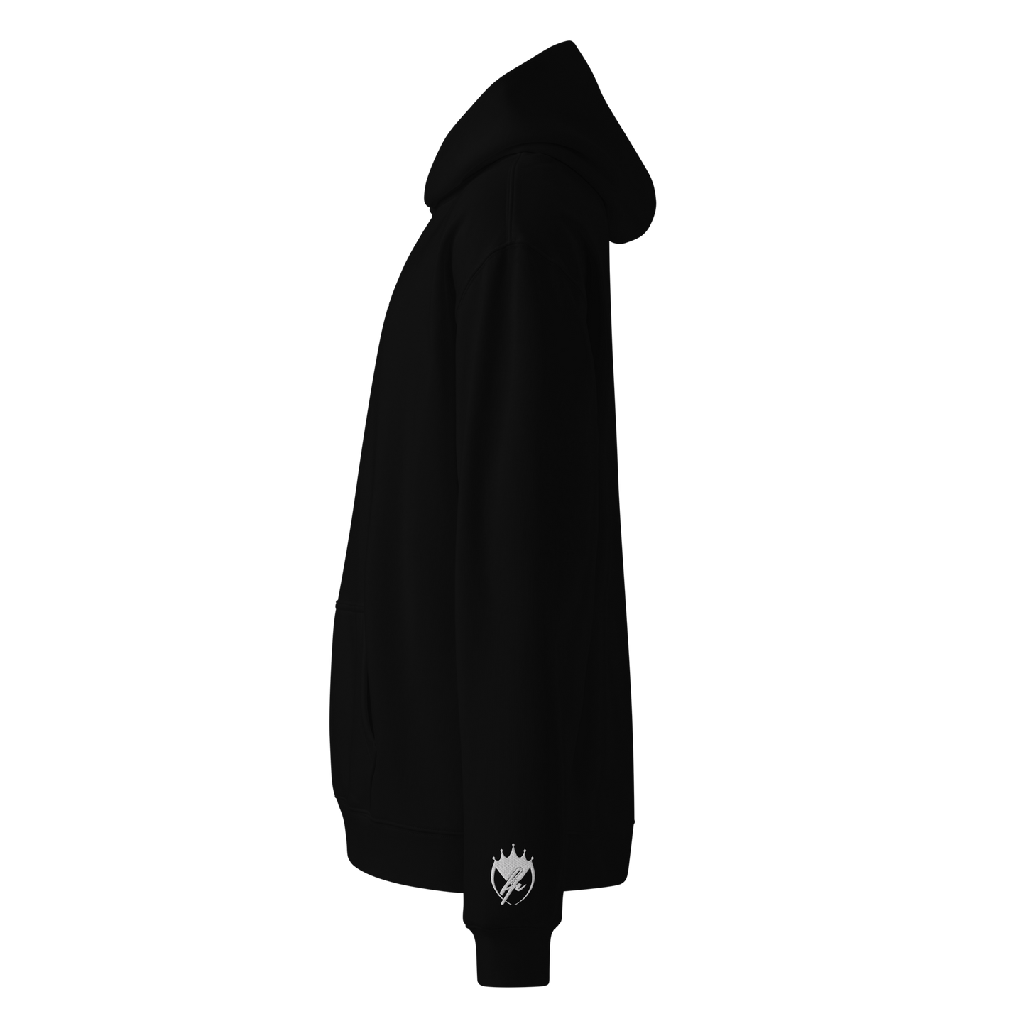 Oversized-Unisex-Hoodie mit Stick Schwarz