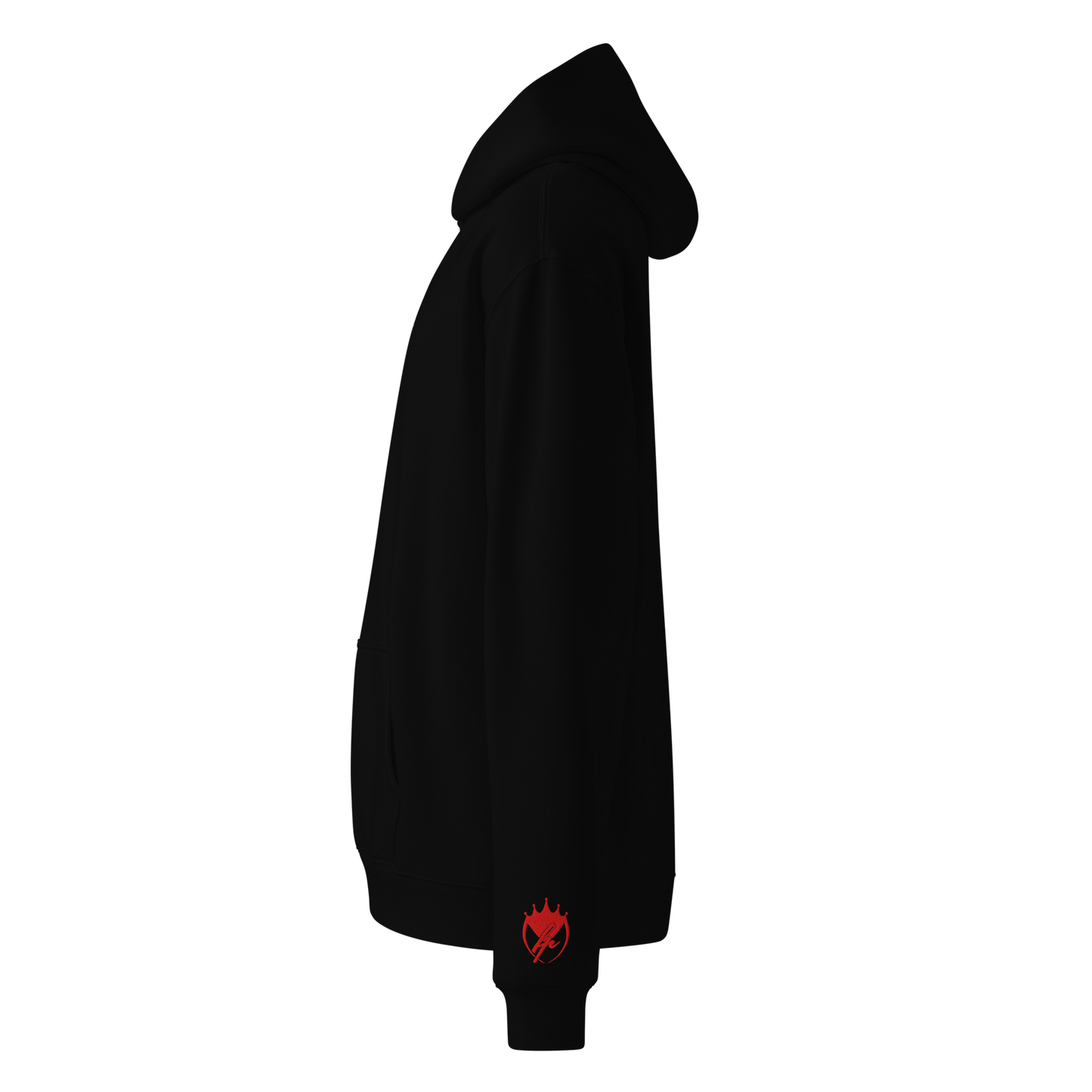 Oversized-Unisex-Hoodie mit Stick Schwarz