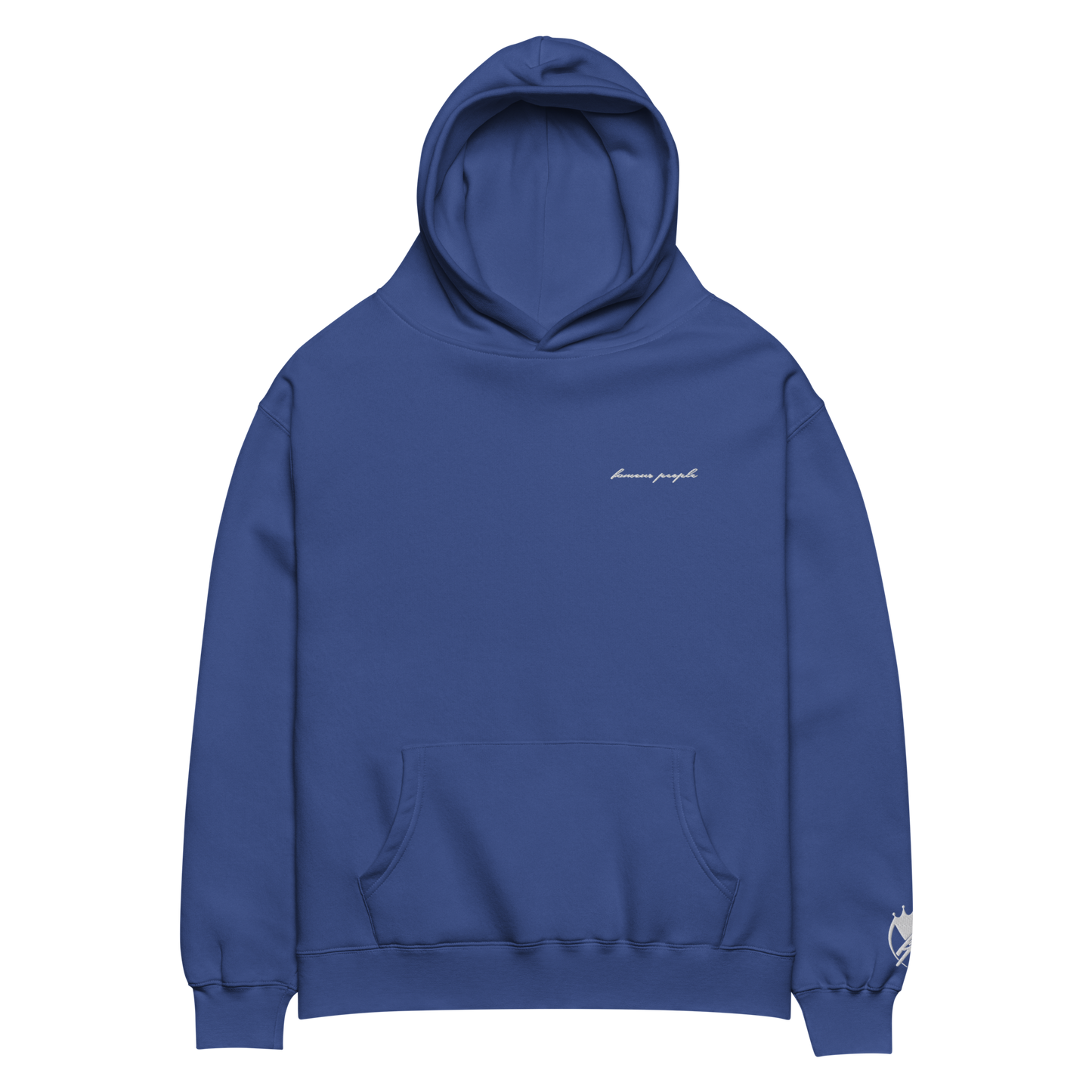 Oversized-Unisex-Hoodie mit Stick Blau