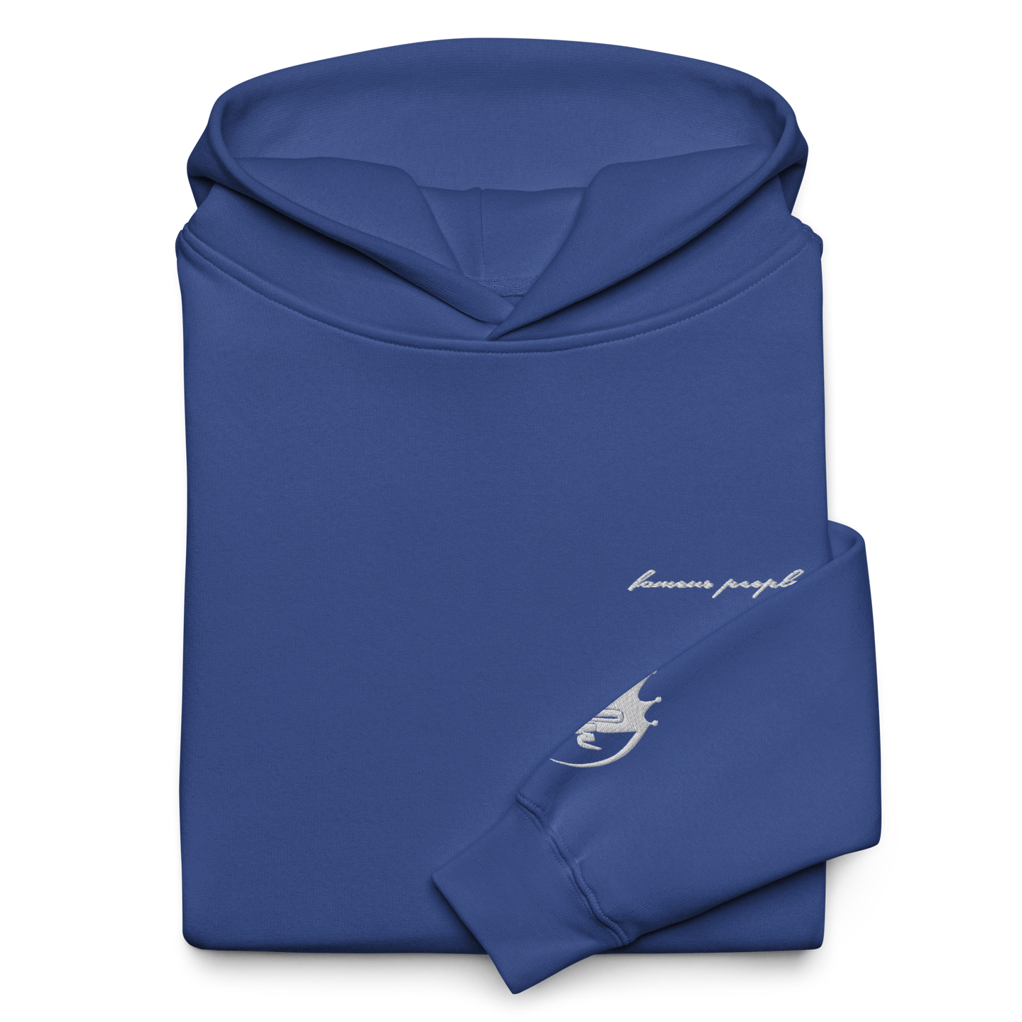 Oversized-Unisex-Hoodie mit Stick Blau