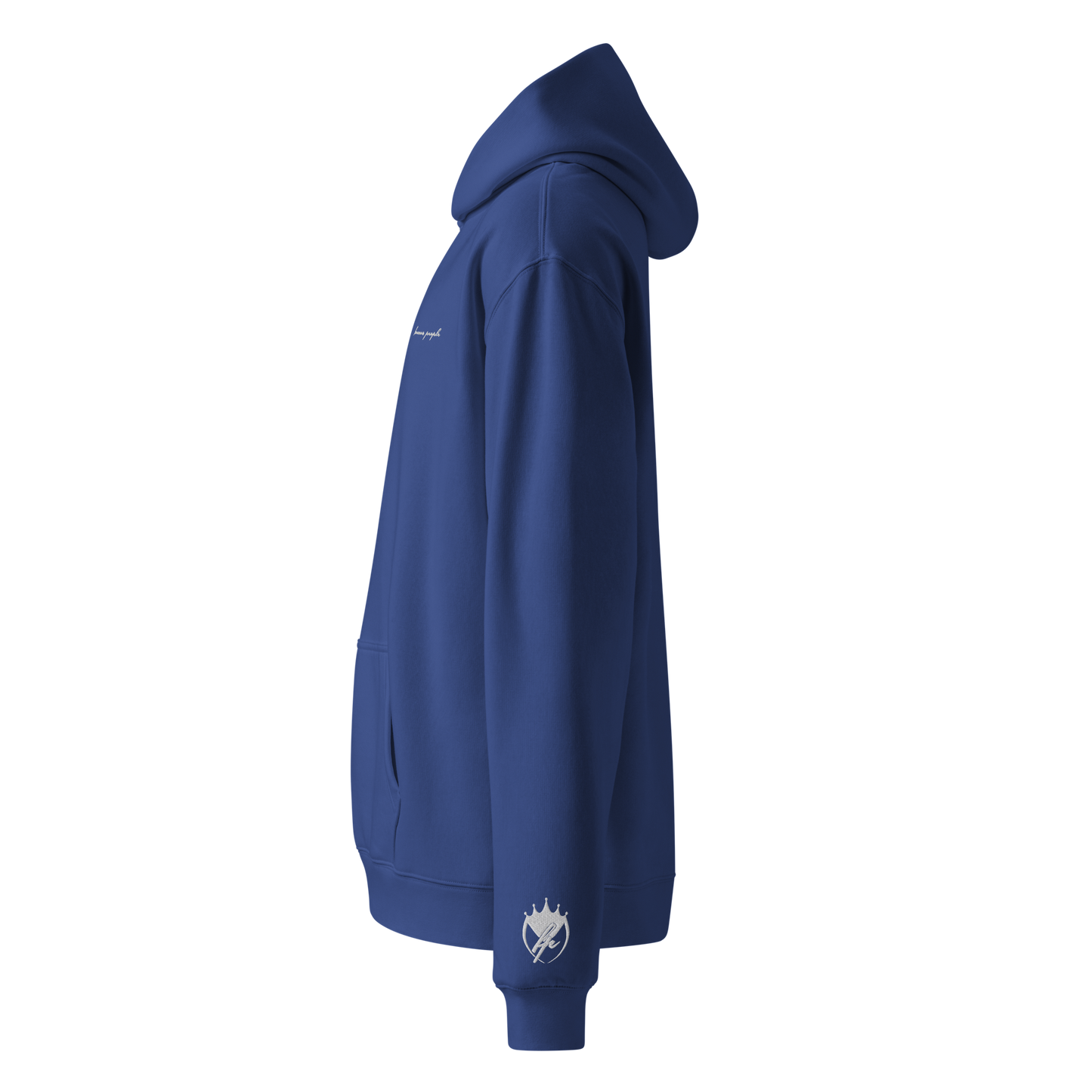 Oversized-Unisex-Hoodie mit Stick Blau