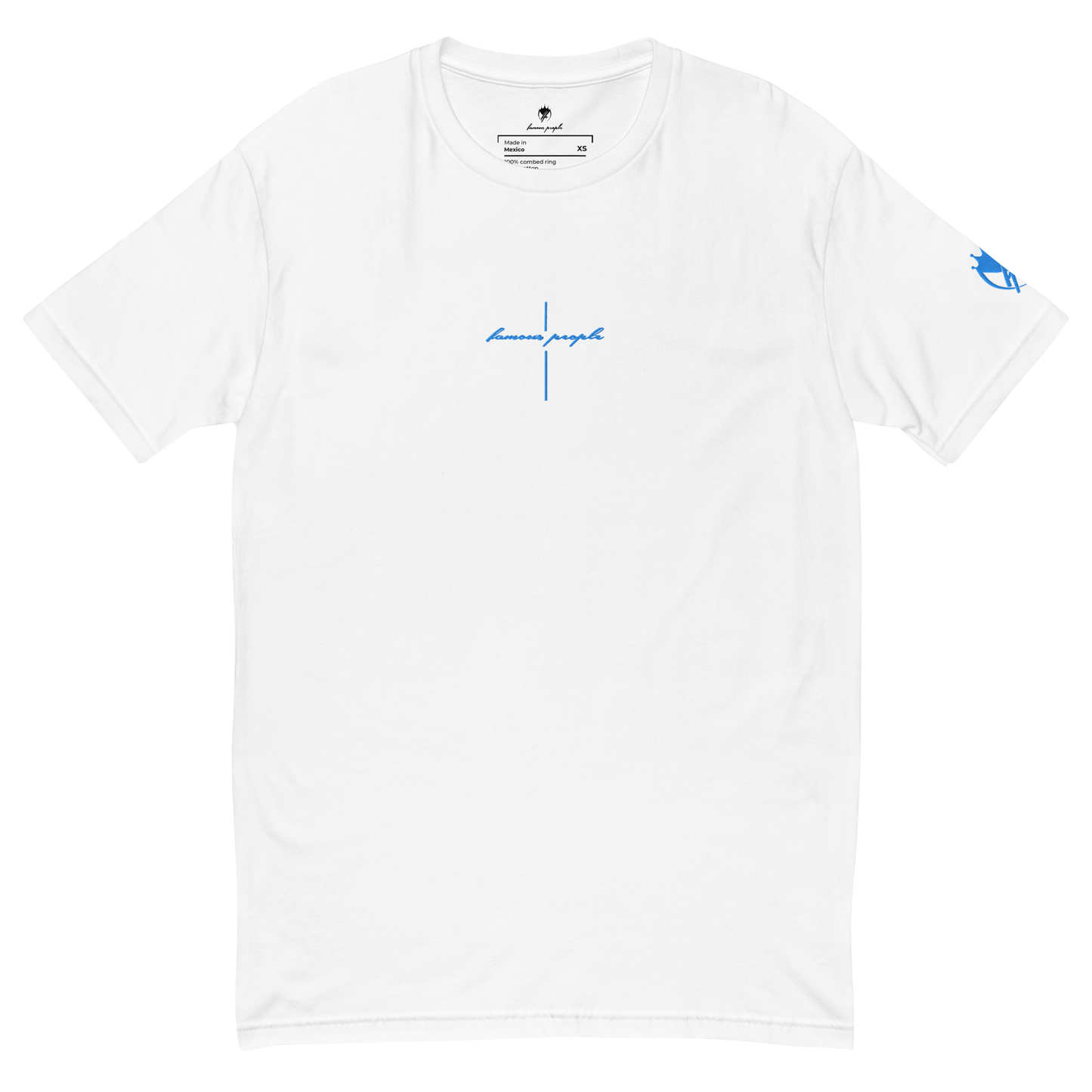 Men's Fitted T-Shirt - Weiß mit stick