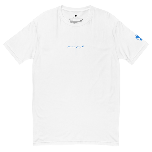 Men's Fitted T-Shirt - Weiß mit stick
