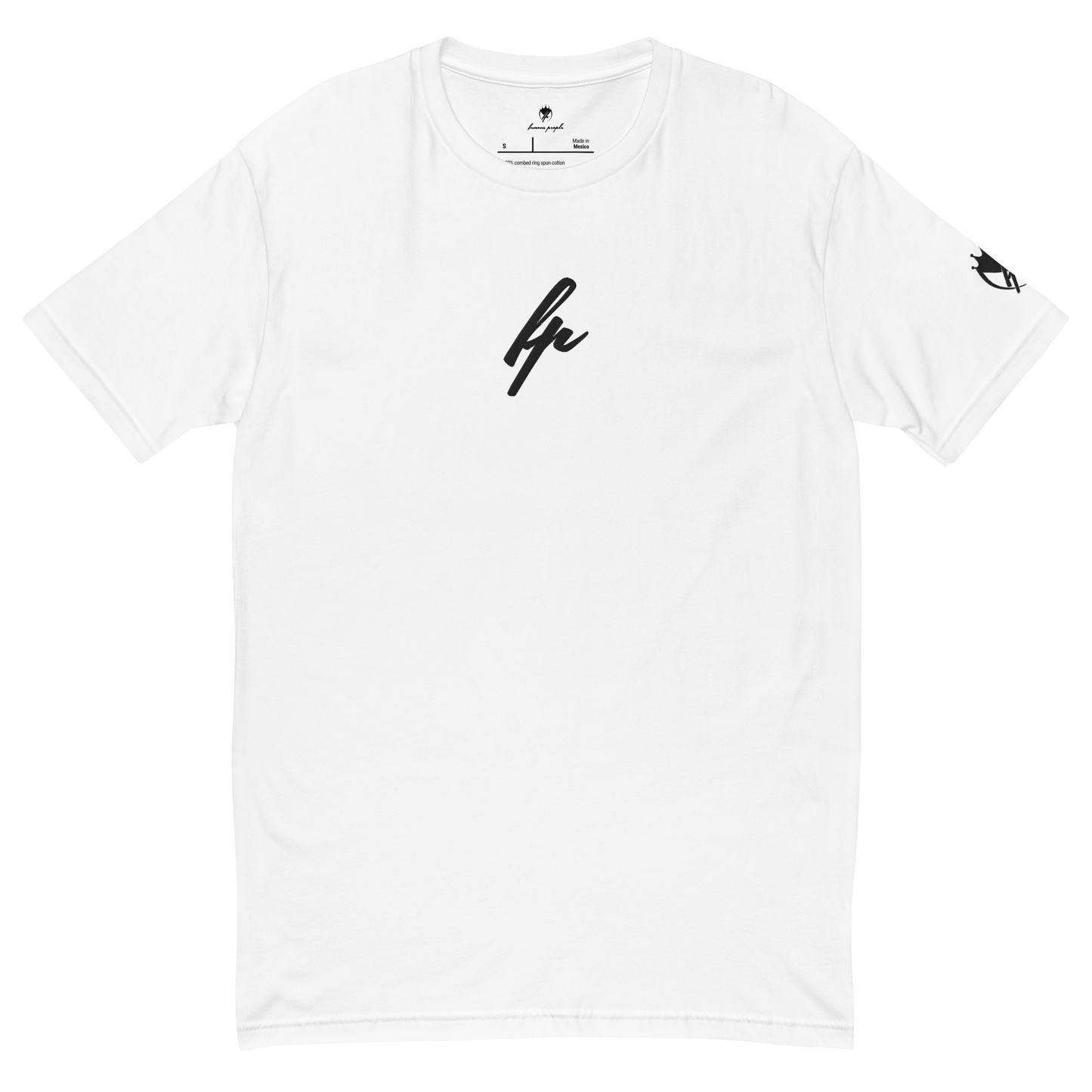 Men's Fitted T-Shirt - Weiß mit stick