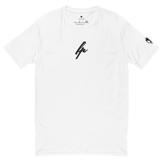 Men's Fitted T-Shirt - Weiß mit stick
