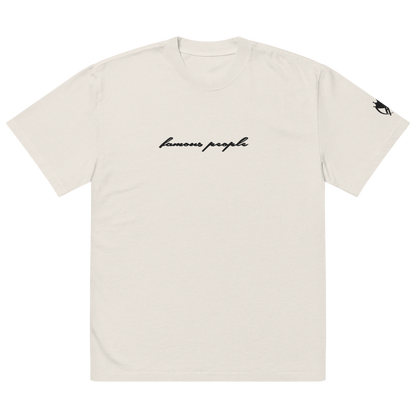 Oversized T-Shirt with Washed Look Bone