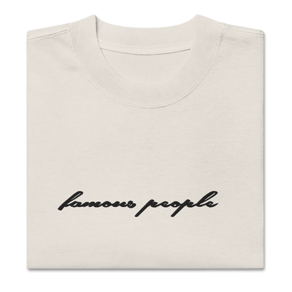 Oversized T-Shirt with Washed Look Bone