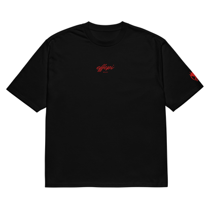 Oversized T-Shirt Schwarz mit Stick