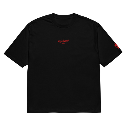 Oversized T-Shirt Schwarz mit Stick