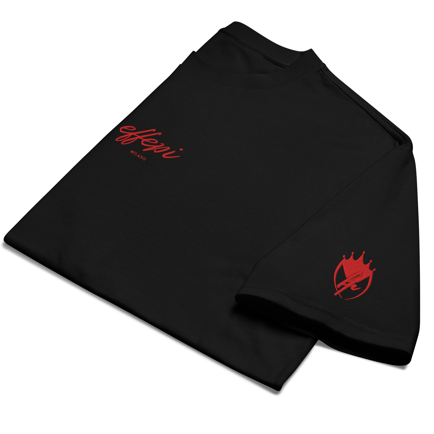 Oversized T-Shirt Schwarz mit Stick