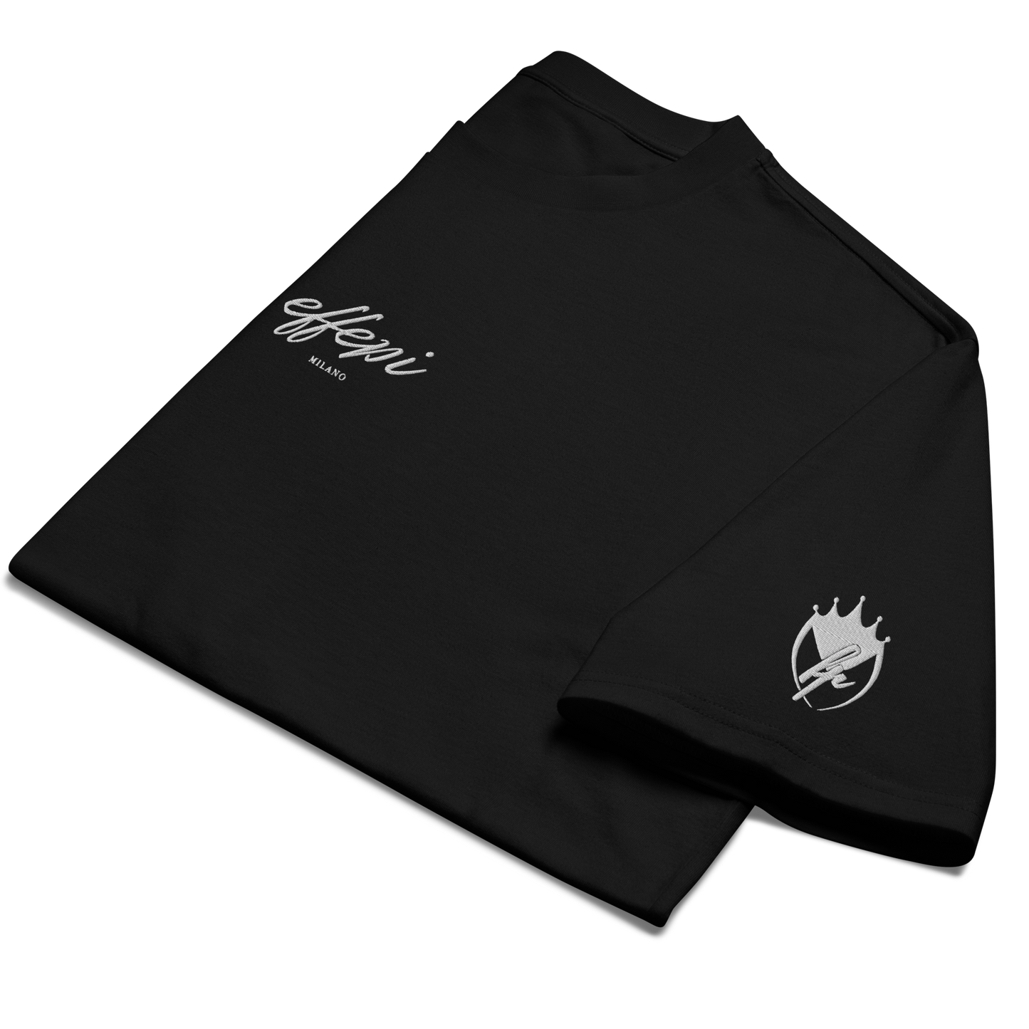 Oversized T-Shirt Schwarz mit Stick