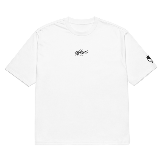 Oversized T-Shirt Weiß mit Stick