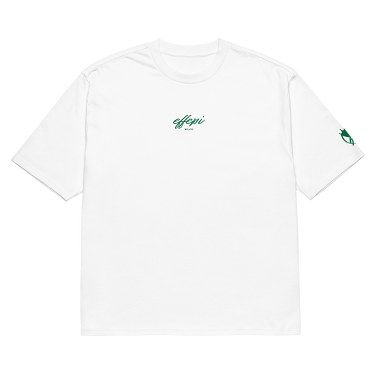 Oversized T-Shirt Weiß mit Stick