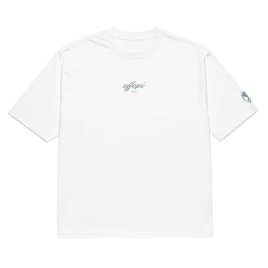 Oversized T-Shirt Weiß mit Stick