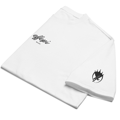 Oversized T-Shirt Weiß mit Stick