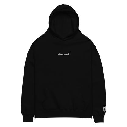 Oversized-Unisex-Hoodie mit Stick Schwarz