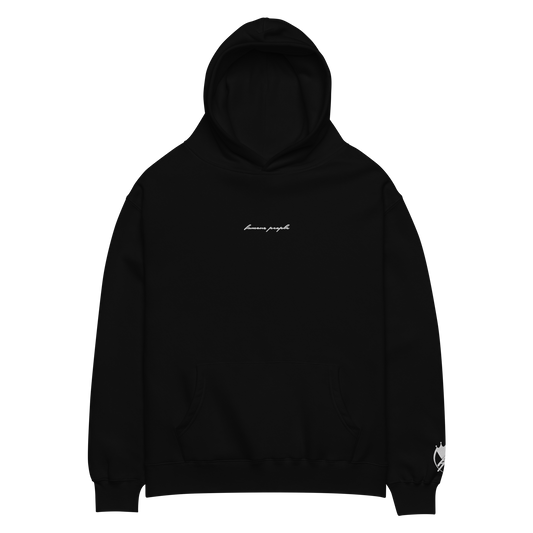 Oversized-Unisex-Hoodie mit Stick Schwarz