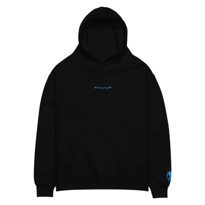 Oversized-Unisex-Hoodie mit Stick Schwarz
