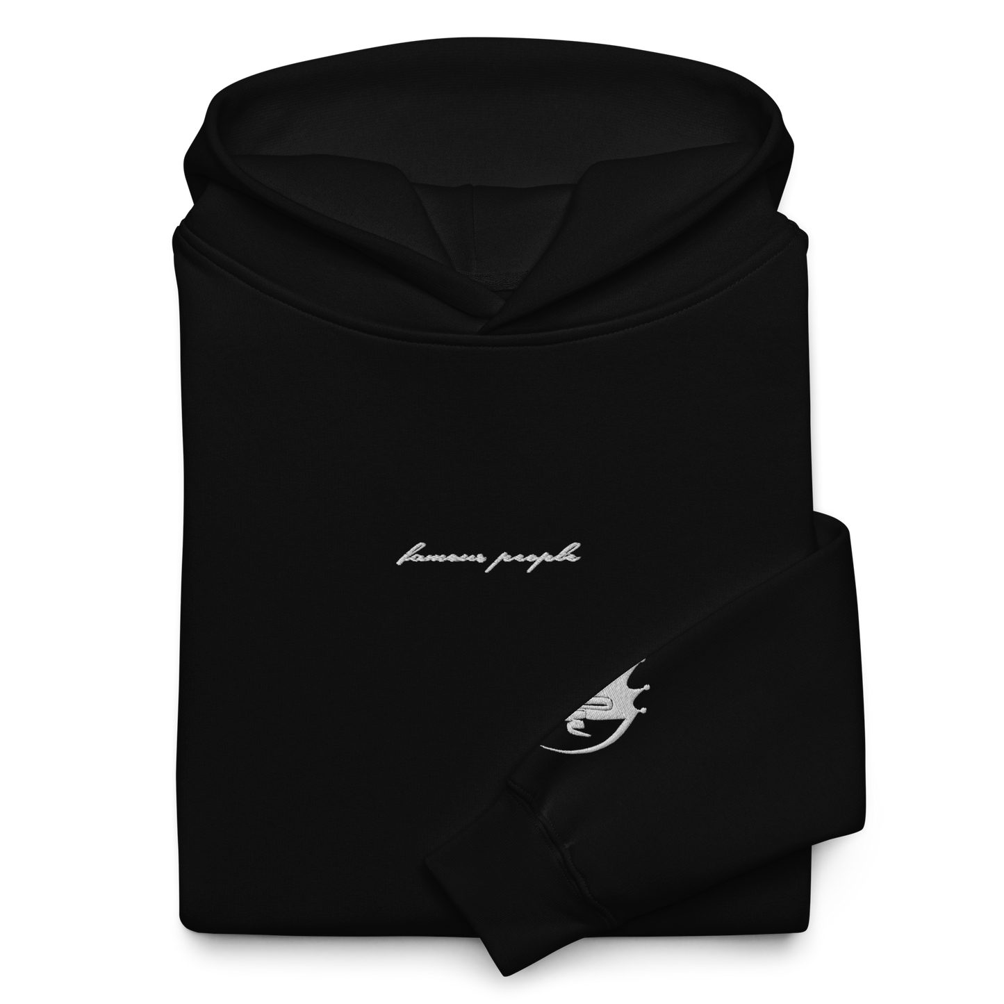 Oversized-Unisex-Hoodie mit Stick Schwarz