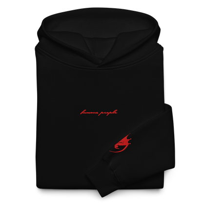 Oversized-Unisex-Hoodie mit Stick Schwarz