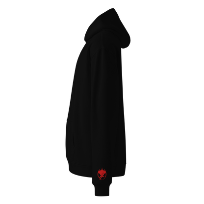 Oversized-Unisex-Hoodie mit Stick Schwarz