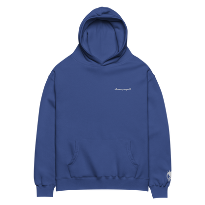 Oversized-Unisex-Hoodie mit Stick Blau