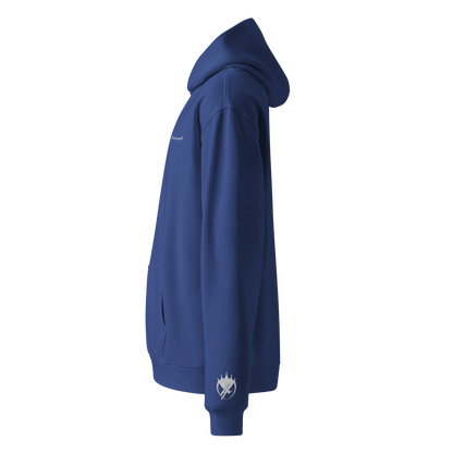 Oversized-Unisex-Hoodie mit Stick Blau